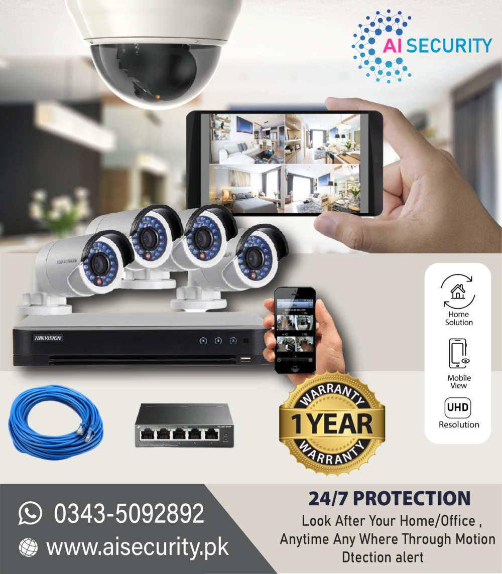 4 IP CCTV Camera Package